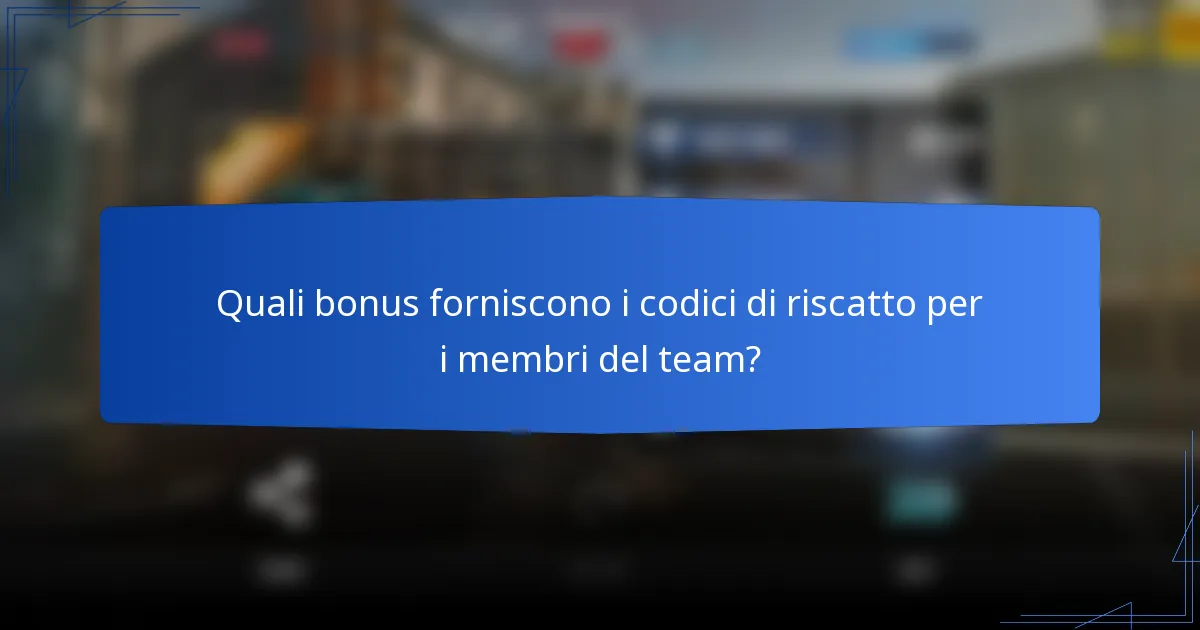 Quali bonus forniscono i codici di riscatto per i membri del team?